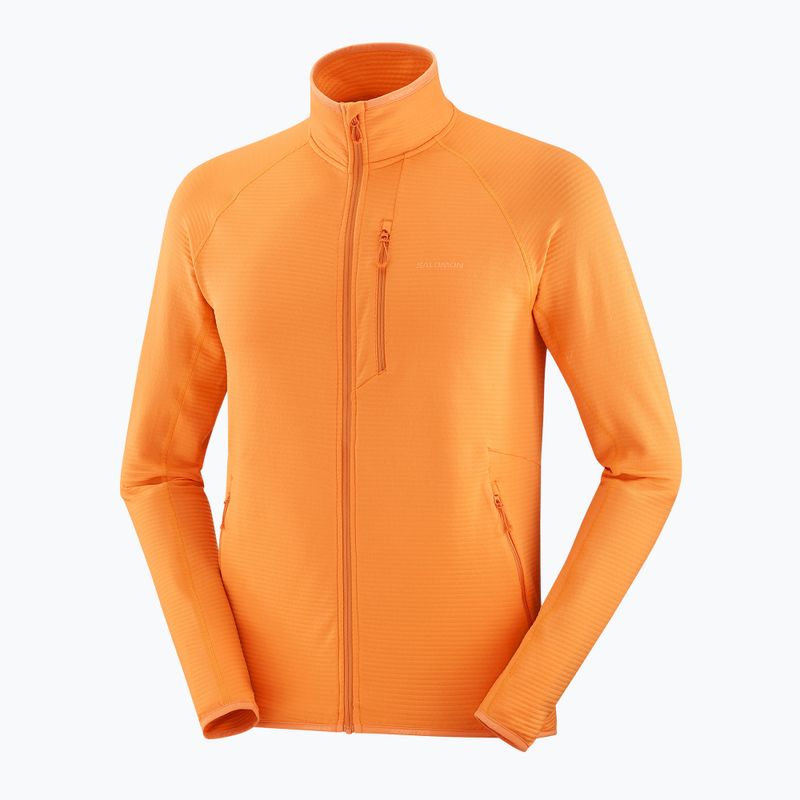Felpa da trekking Salomon Lightwarm Full Zip da uomo in curcuma 7