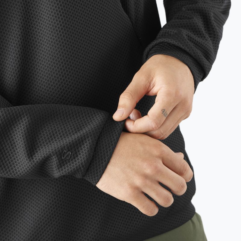 Felpa da trekking uomo Salomon Motomesh Crewneck nero profondo 4