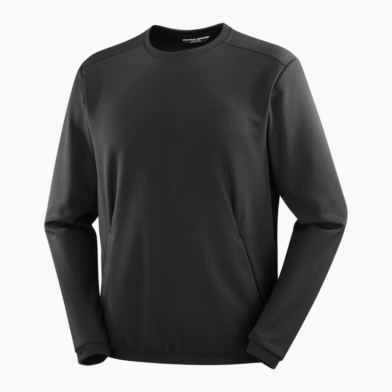 Felpa da trekking uomo Salomon Motomesh Crewneck nero profondo 8