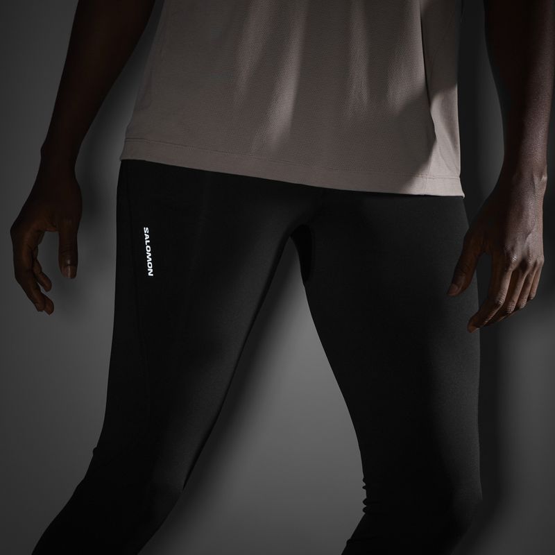 Leggings da corsa da uomo Salomon SHAKEout Core nero profondo 5