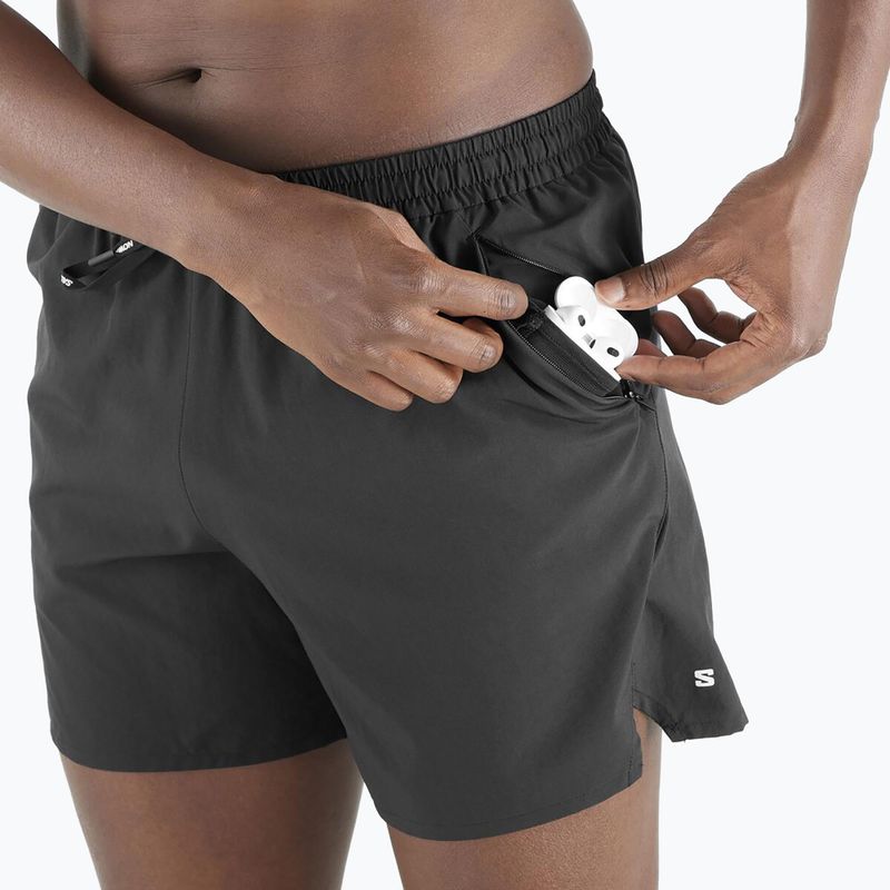 Pantaloncini da corsa Salomon SHAKEout Core 5" nero profondo da uomo 4