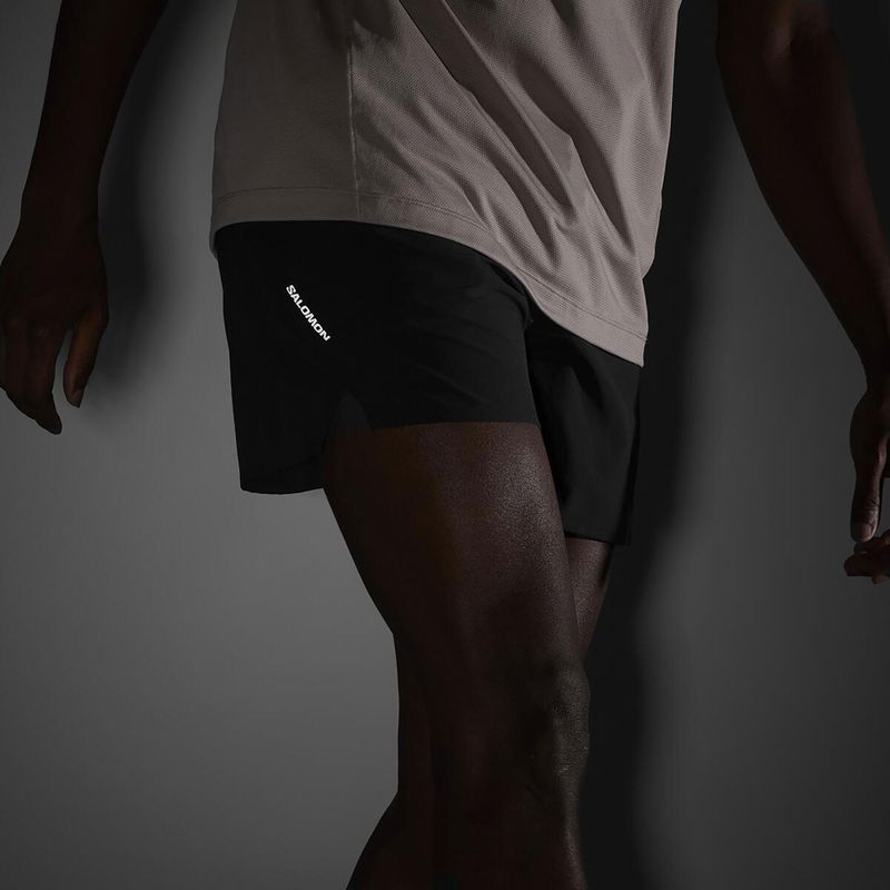 Pantaloncini da corsa Salomon SHAKEout Core 5" nero profondo da uomo 5