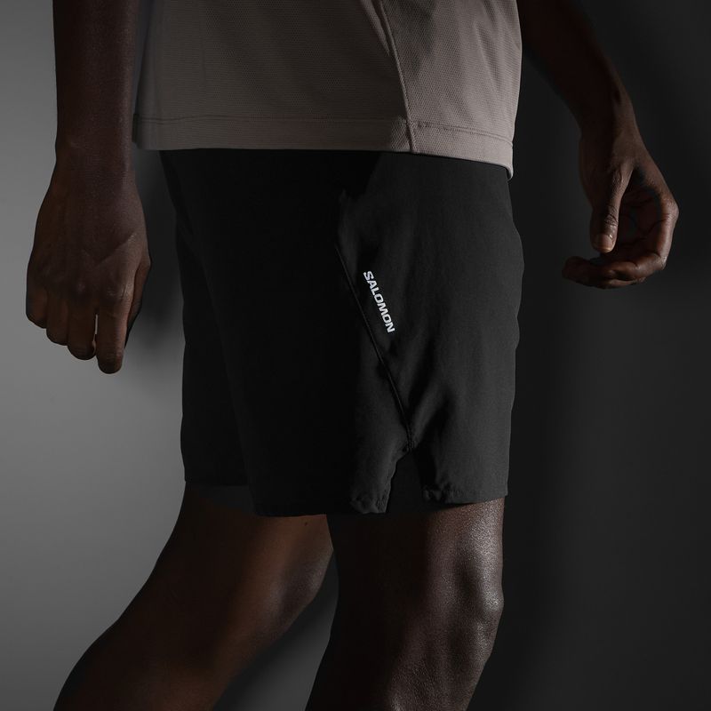 Pantaloncini da corsa Salomon Shakeout Core 2IN1 7" nero profondo da uomo 5