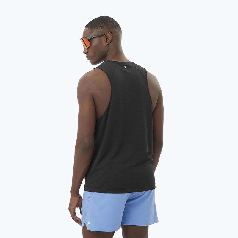 Canotta da running da uomo Salomon Shakeout Core Tank nero profondo 2