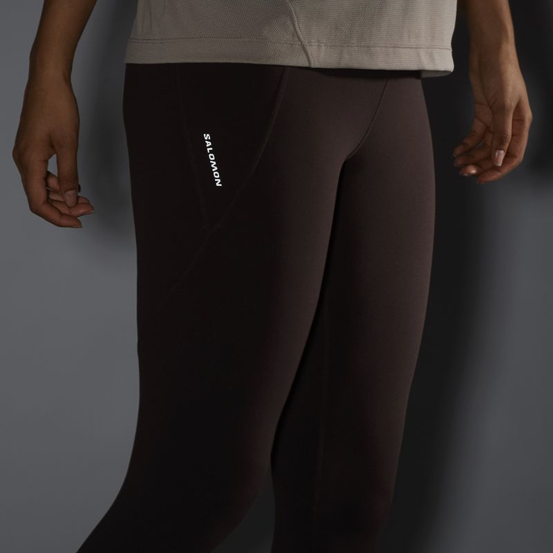 Leggings da corsa da donna Salomon SHAKEout Bliss 25" coffee bean 7