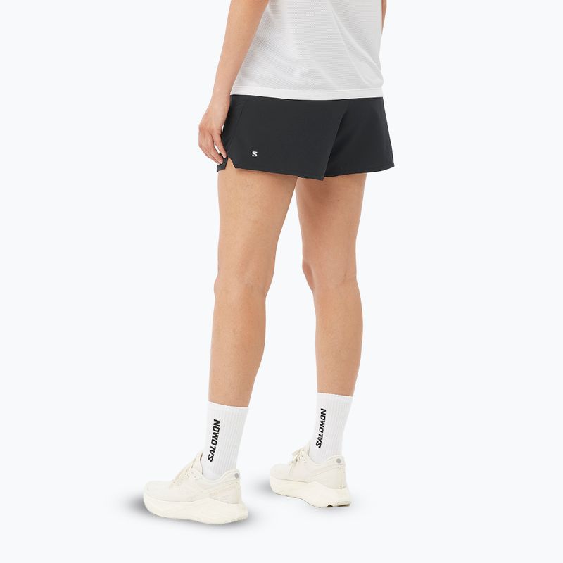 Pantaloncini da corsa Salomon SHAKEout Core 4" donna nero intenso 2