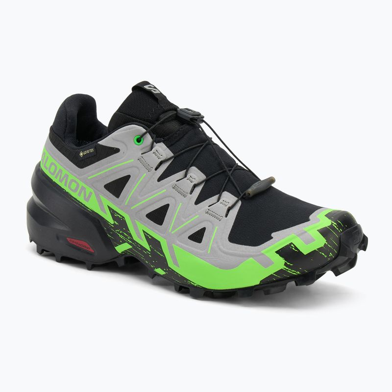 Scarpe da corsa da uomo Salomon Speedcross 6 GTX black/alloy/green gecko
