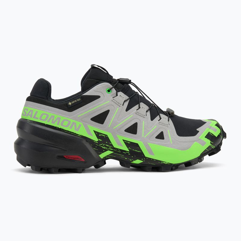 Scarpe da corsa da uomo Salomon Speedcross 6 GTX black/alloy/green gecko 2