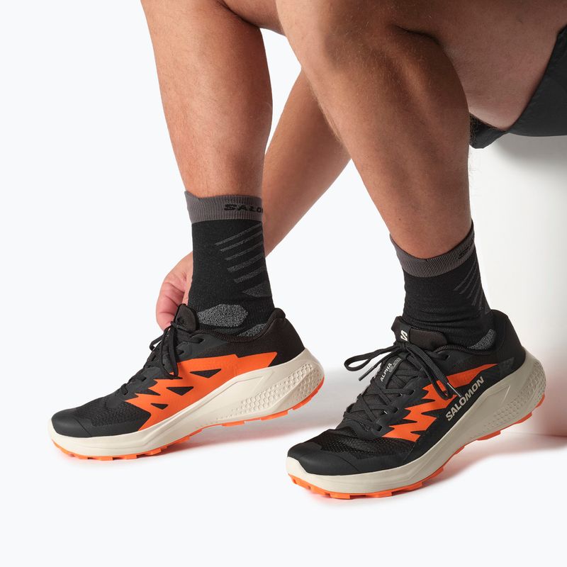 Scarpe da corsa da uomo Salomon Alphaglide nero/giorno di pioggia/arancione rosso 6
