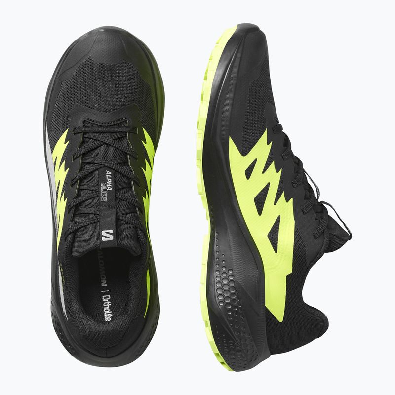 Scarpe da corsa da uomo Salomon Alphaglide GTX nero/alloy/verde acuto 5