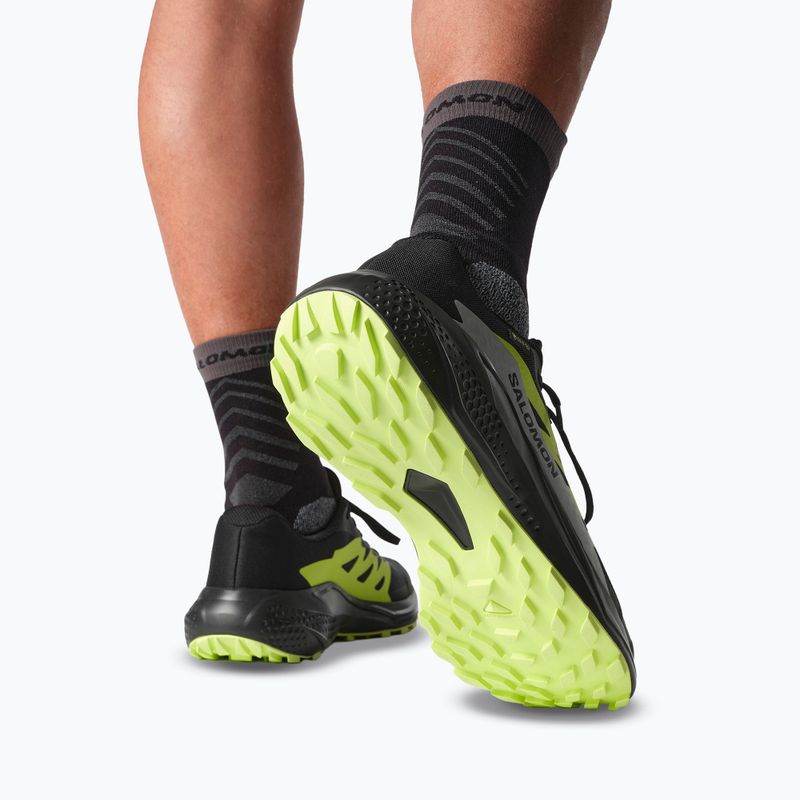 Scarpe da corsa da uomo Salomon Alphaglide GTX nero/alloy/verde acuto 7