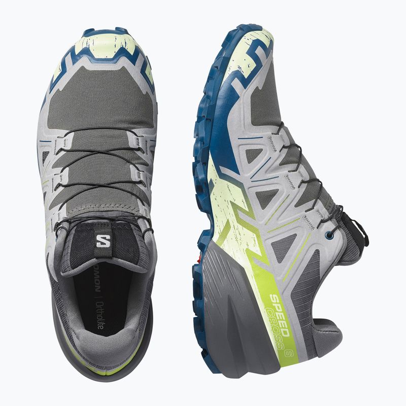 Scarpe da corsa da uomo Salomon Speedcross 6 castlerock/crema lime/poseidon 8