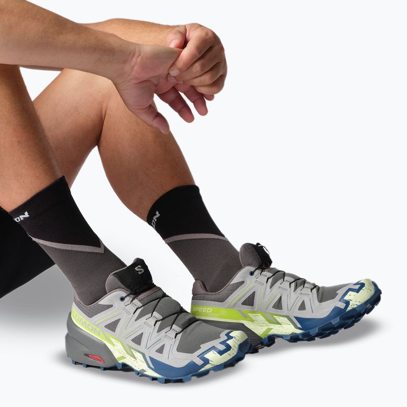 Scarpe da corsa da uomo Salomon Speedcross 6 castlerock/crema lime/poseidon 9