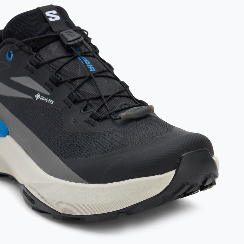 Scarpe da corsa da uomo Salomon Genesis GTX nero/roccia lunare/blu francese 7