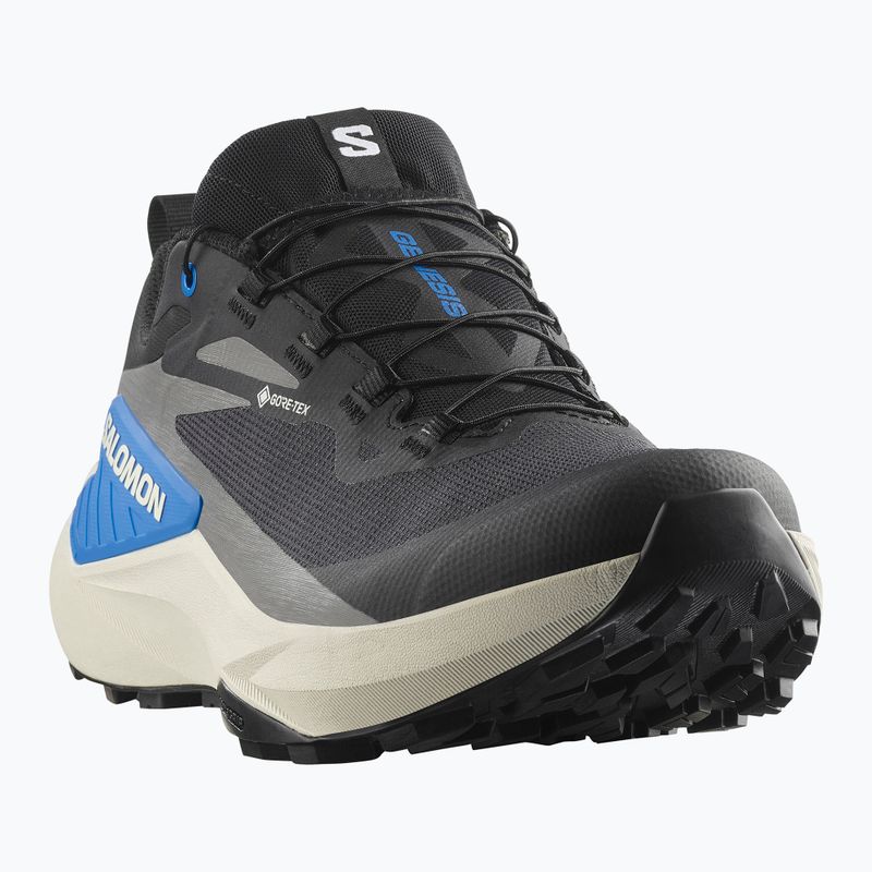 Scarpe da corsa da uomo Salomon Genesis GTX nero/roccia lunare/blu francese 8