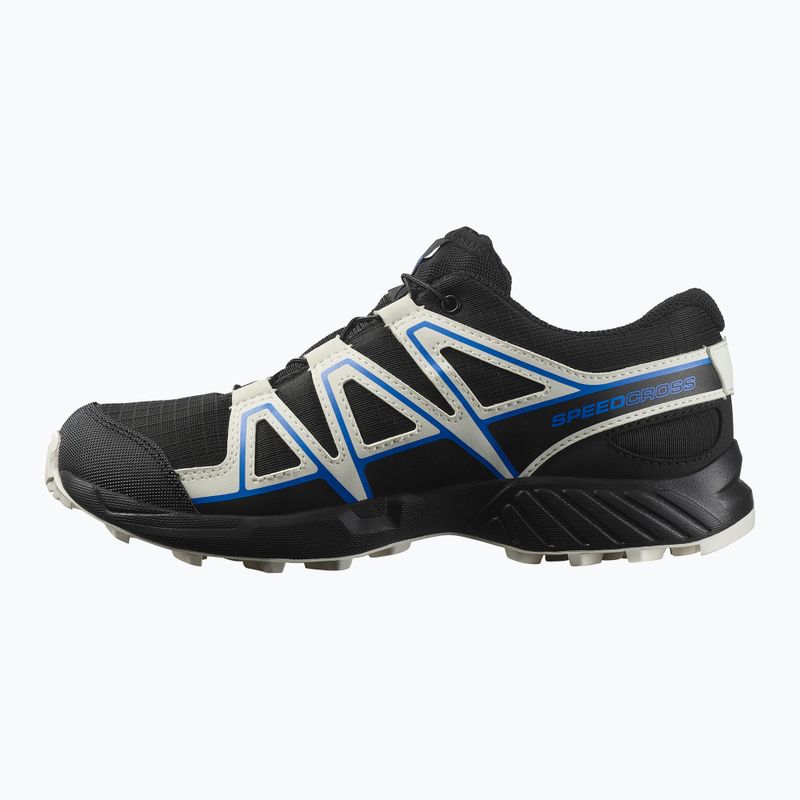 Scarpe da corsa per bambini Salomon Speedcross Waterproof nero/vaniglia ghiaccio/blu francese 9