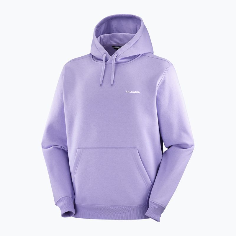Felpa con cappuccio Salomon Logo Uomo viola tulipano 3