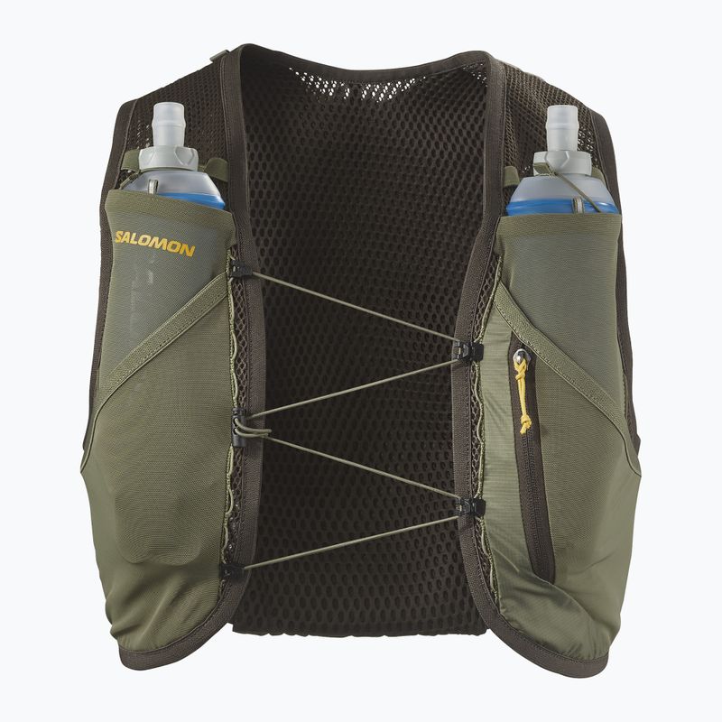Gilet da corsa Salomon Active Skin 4 Gravel Set scricciolo/verde lichene profondo/senape piccante