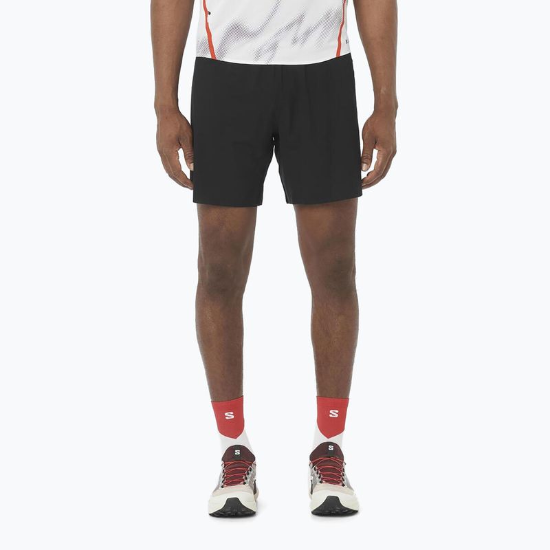 Pantaloncini da corsa Salomon S/Lab Speed Spl 7" nero profondo/rosso fuoco da uomo