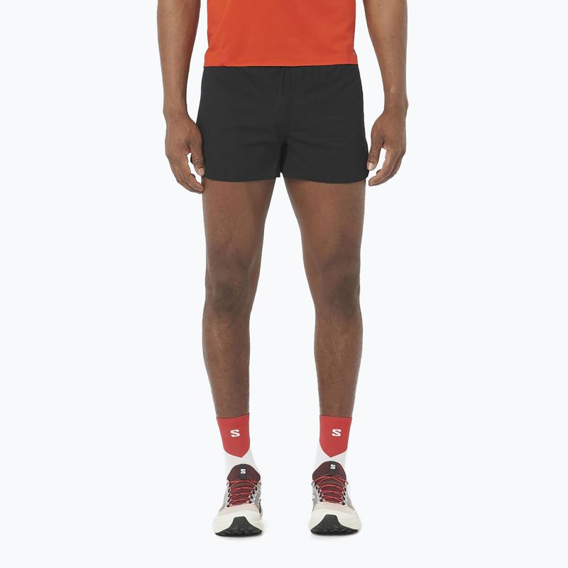 Pantaloncini da corsa Salomon S/Lab Speed Spl 3" uomo nero profondo / rosso fuoco