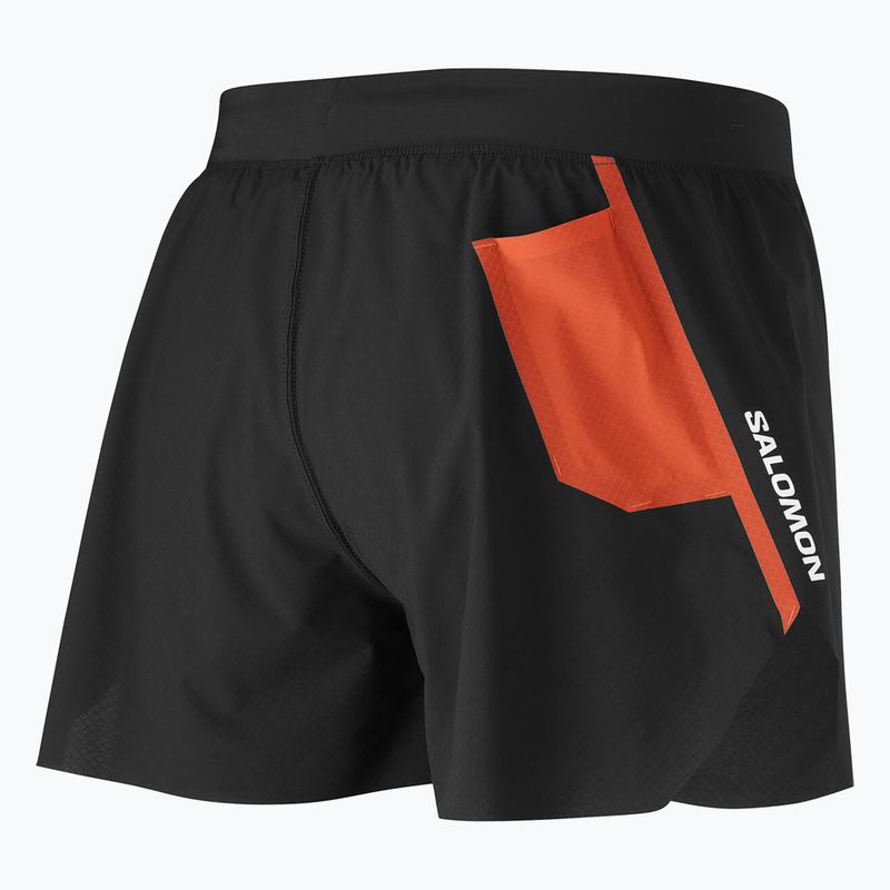 Pantaloncini da corsa Salomon S/Lab Speed Spl 3" uomo nero profondo / rosso fuoco 7