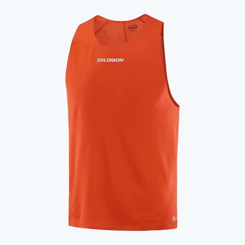 Canotta da corsa da uomo Salomon S/Lab Speed Singlet rosso fuoco 4