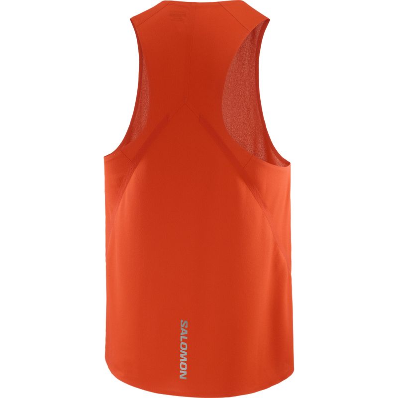Canotta da corsa da uomo Salomon S/Lab Speed Singlet rosso fuoco 5