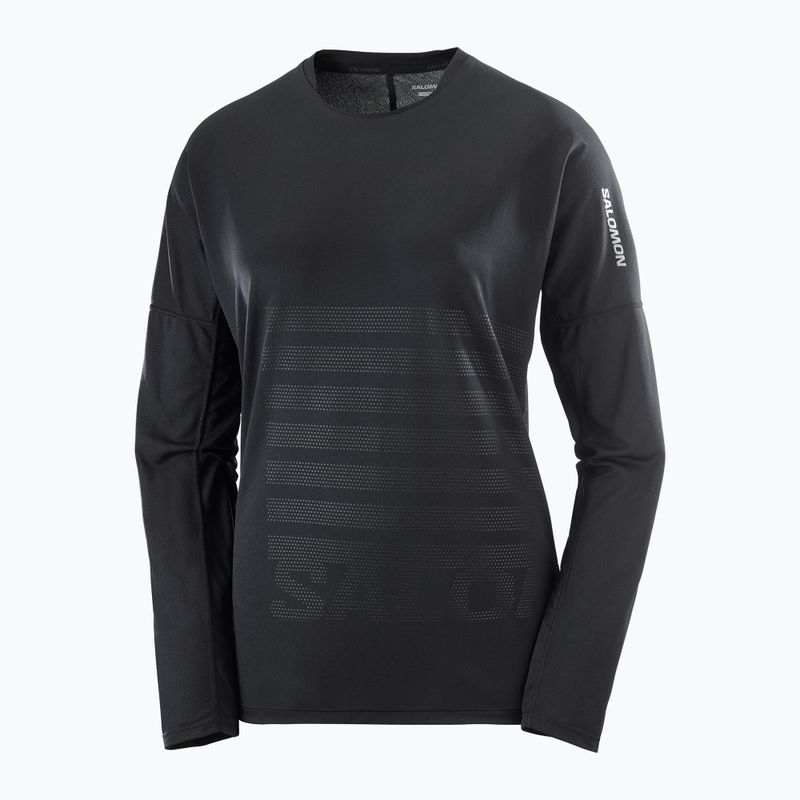 Salomon Sense Aero Tee GFX Uomo manica lunga running nero/nero profondo