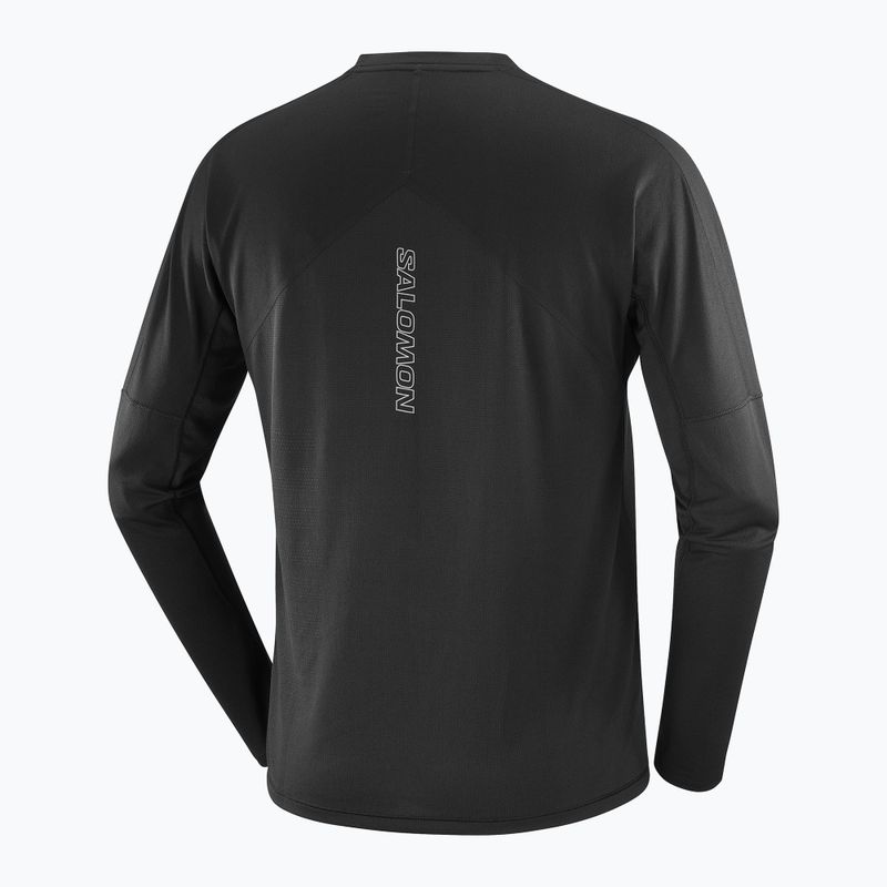 Salomon Sense Aero Tee GFX Uomo manica lunga running nero/nero profondo 2