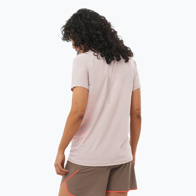 Maglietta da running donna Salomon Sense Aero Tee GFX etherea/neon flame 2