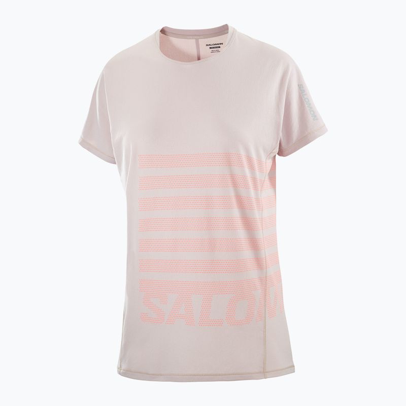 Maglietta da running donna Salomon Sense Aero Tee GFX etherea/neon flame 4