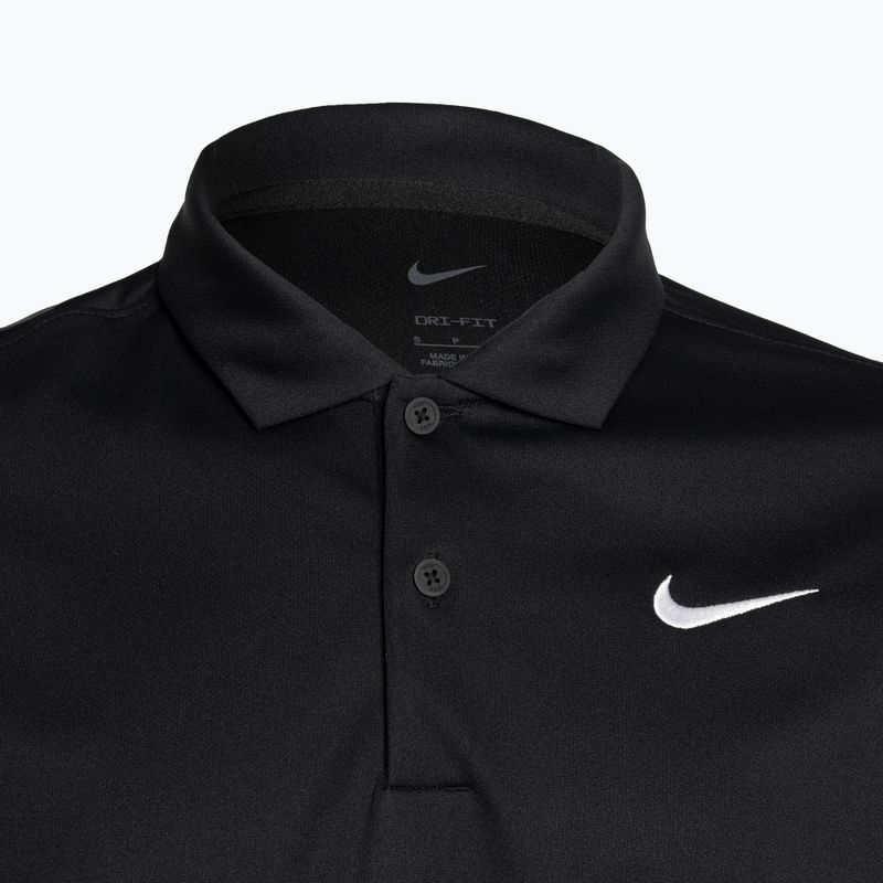 Polo Nike Court Dri-Fit da uomo, tinta unita, bianco e nero 3