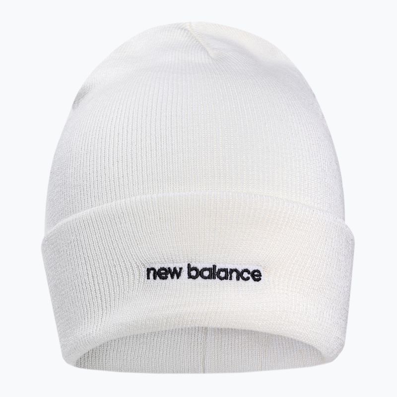 Berretto invernale da donna New Balance Knit Cuffed Beanie Ricamo bianco 2