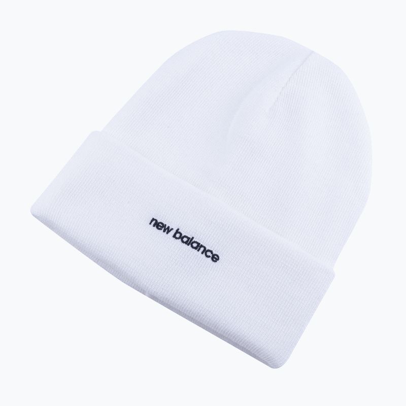 Berretto invernale da donna New Balance Knit Cuffed Beanie Ricamo bianco 4