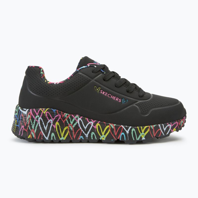 SKECHERS Uno Lite Lovely Luv nero/multicolore scarpe da bambino 2