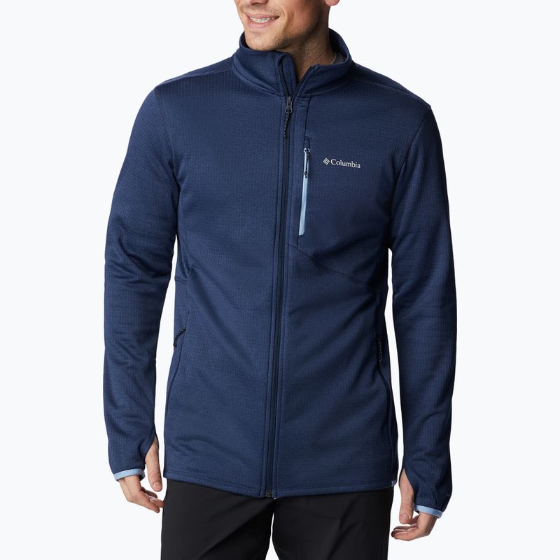 Felpa Columbia Park View Fleece FZ collegiale da uomo in erica marina da trekking