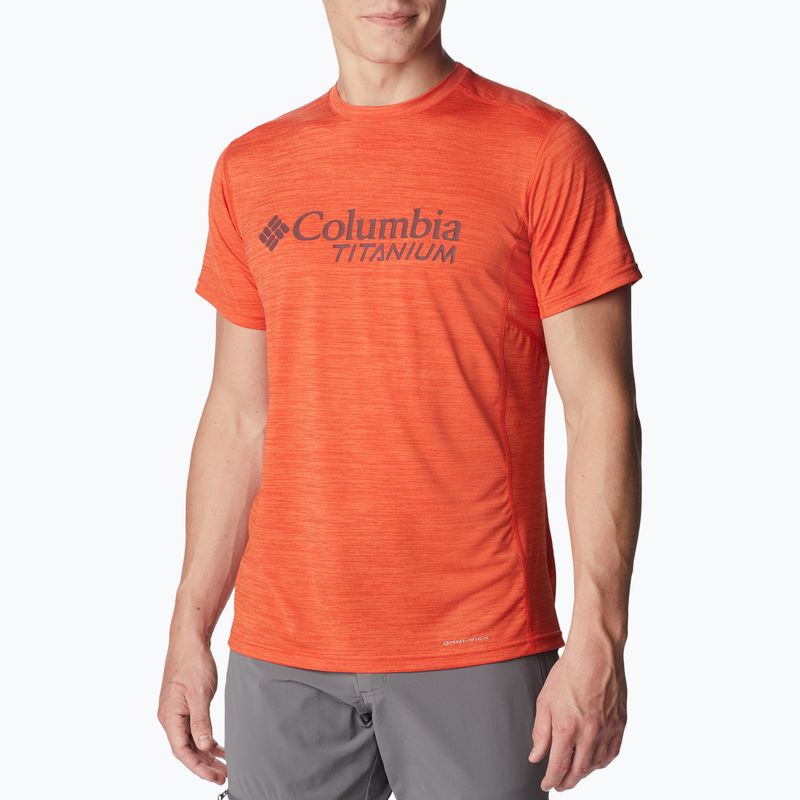 Columbia uomo Titan Pass Graphic spicy/csc titanium graphic trekking shirt