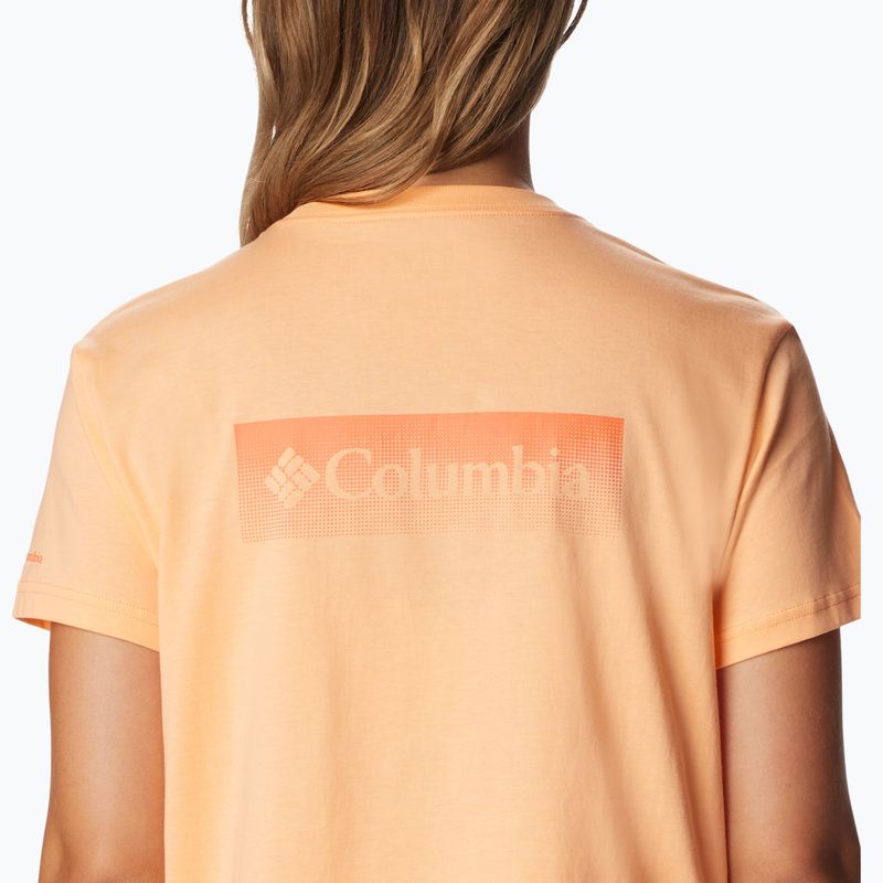 Columbia North Cascades Maglietta da trekking da donna cropped pesca con logo grafico a mezzatinta 5