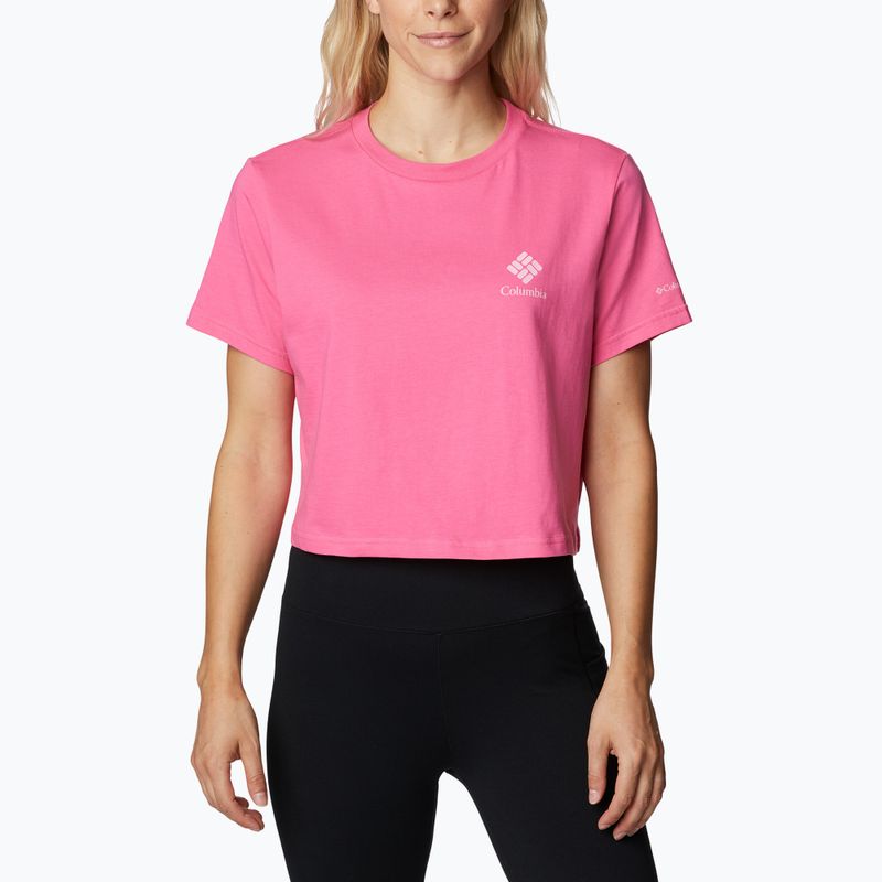 Columbia North Cascades Cropped geranio selvatico/logo mezzotono incorniciato grx maglia da trekking donna