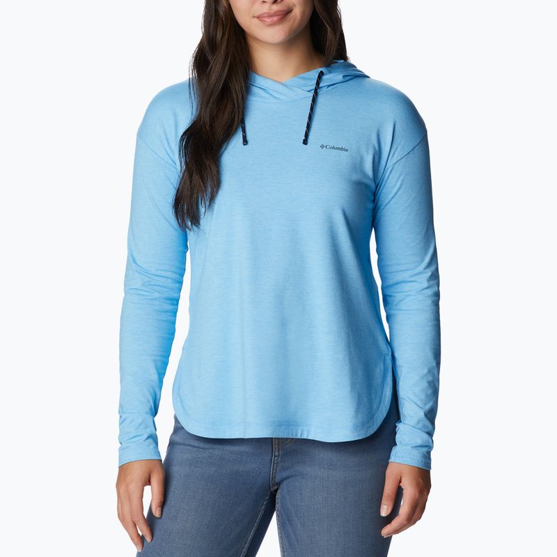 Felpa donna Columbia Sun Trek EU Pullover con cappuccio vista blue heather trekking