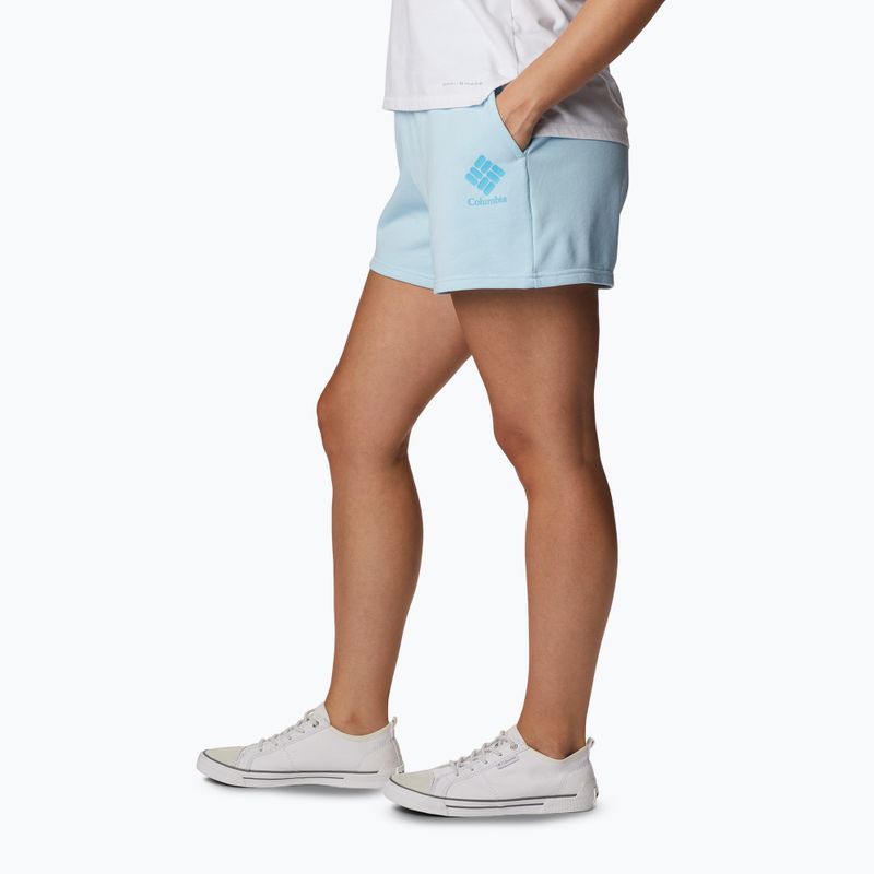 Columbia Logo III French Terry pantaloncini da trekking donna primavera blu/atollo logo 3