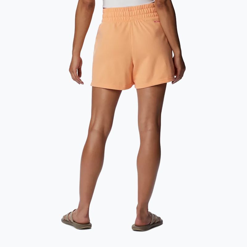 Pantaloncini da trekking Columbia Logo III French Terry donna pesca/ geranio selvatico 2