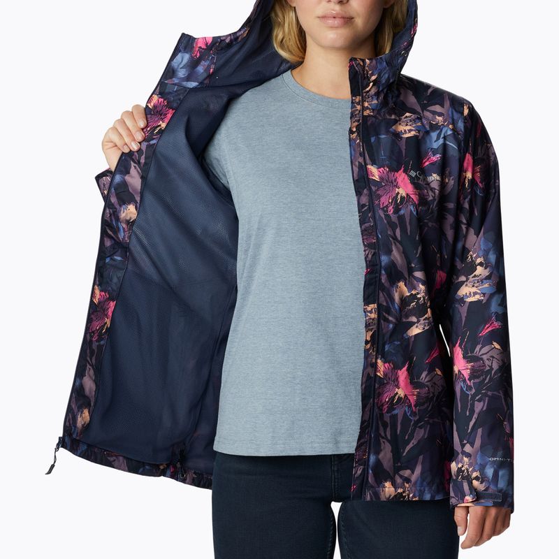 Giacca da pioggia Columbia Inner Limits II da donna con stampa floreale notturna 5