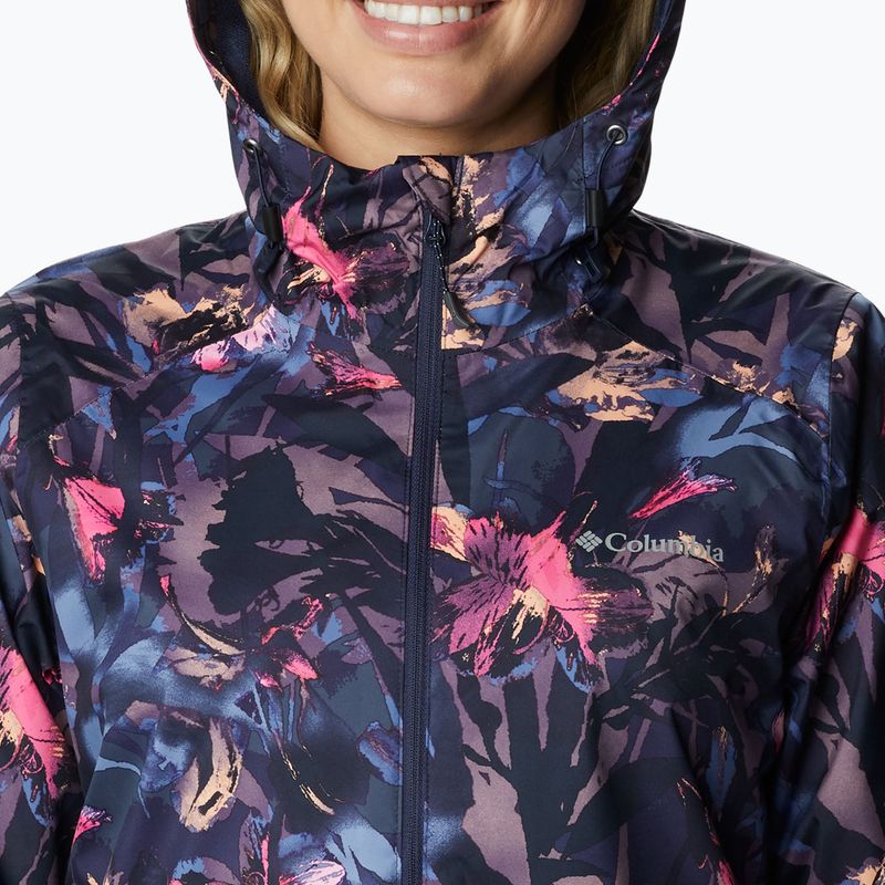 Giacca da pioggia Columbia Inner Limits II da donna con stampa floreale notturna 6