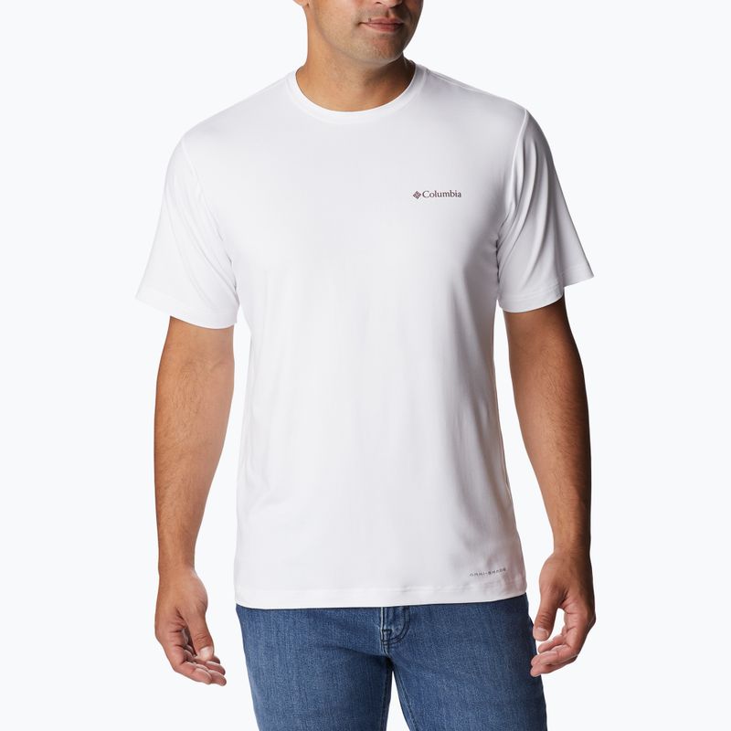 Camicia da trekking da uomo Columbia Tech Trail Graphic bianco/palma grafica tonale