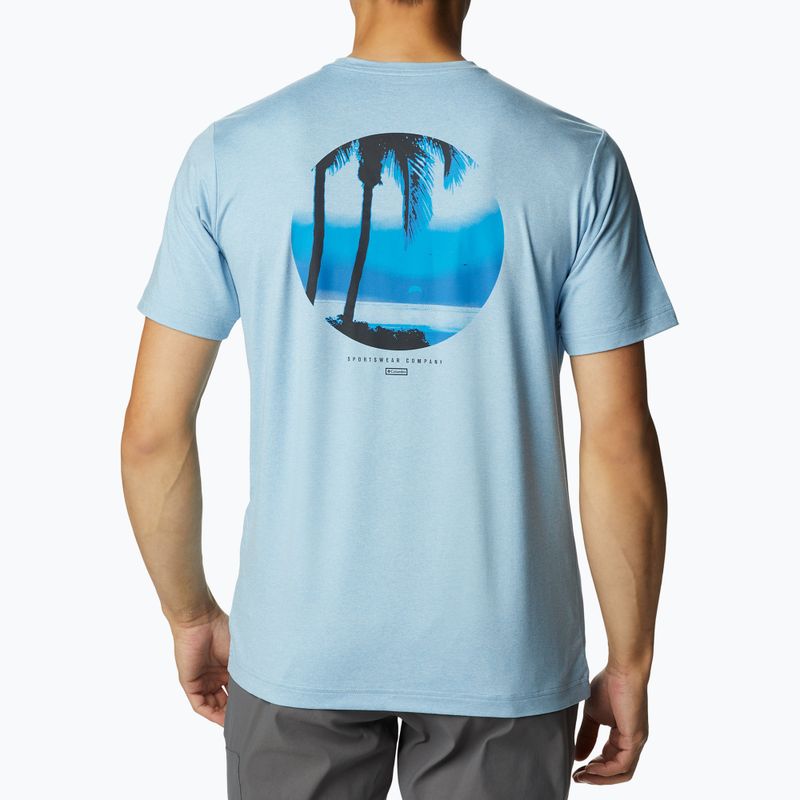 Columbia Tech Trail Graphic Uomo Camicia da trekking con grafica tonale jet stream hthr/palmscape 2