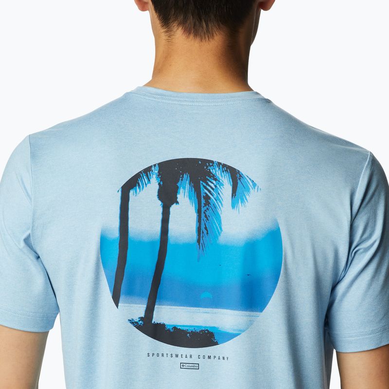 Columbia Tech Trail Graphic Uomo Camicia da trekking con grafica tonale jet stream hthr/palmscape 5