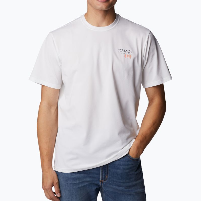Columbia Legend Trail, camicia da trekking da uomo, grafica pini lavati, bianco/csc