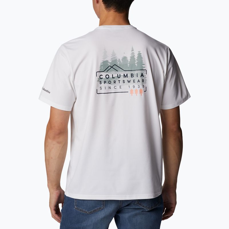 Columbia Legend Trail, camicia da trekking da uomo, grafica pini lavati, bianco/csc 2