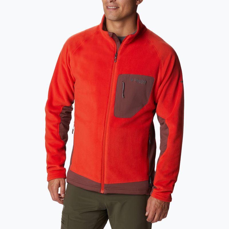 Felpa da trekking Columbia Titan Pass 2.0 II spicy/light raisin da uomo